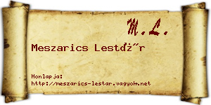 Meszarics Lestár névjegykártya